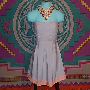Strapless periwinkle dress